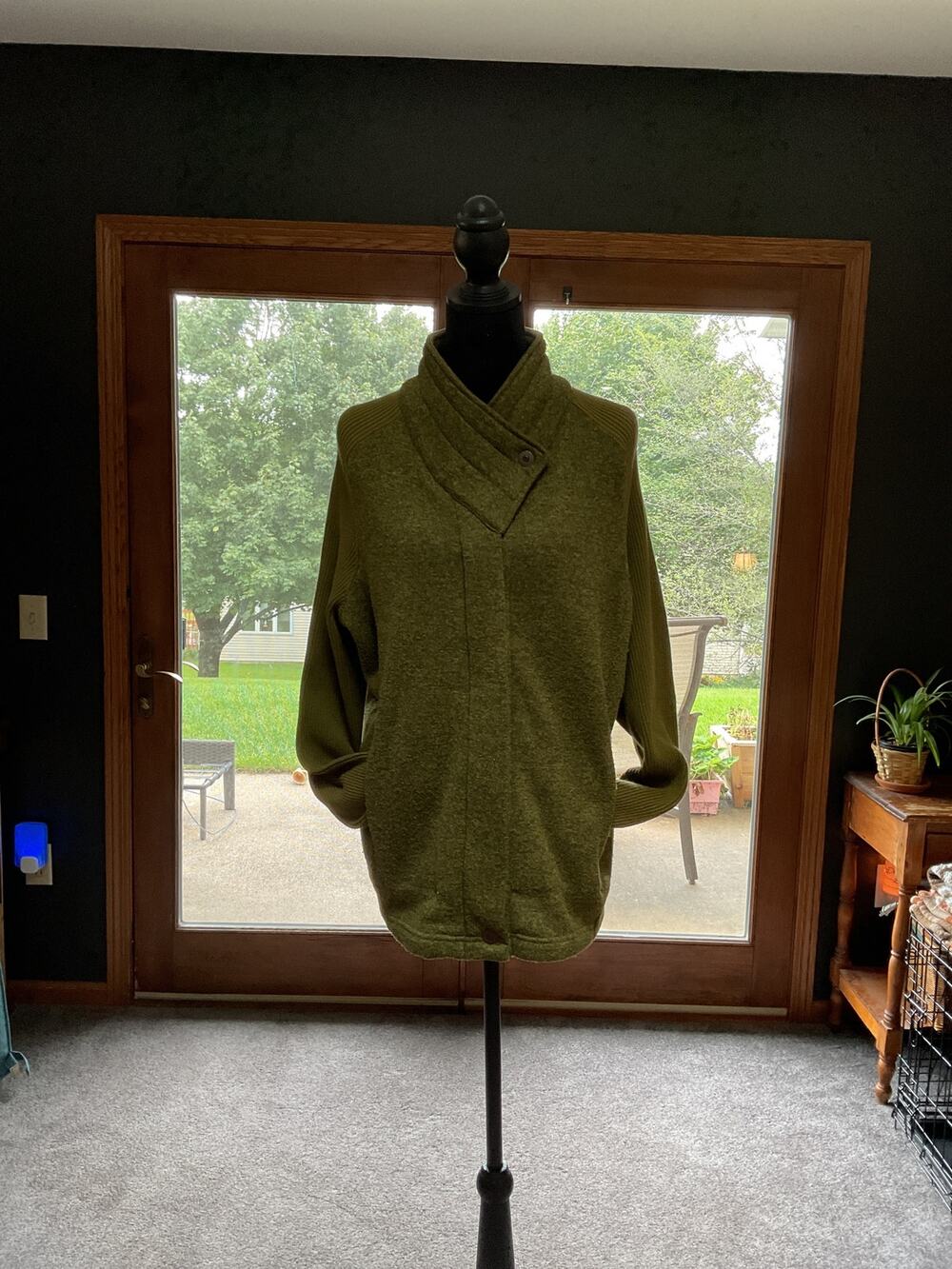 Royal Robbins Olive Green Full Zip Snap Cardigan Sweater Jacket XL
